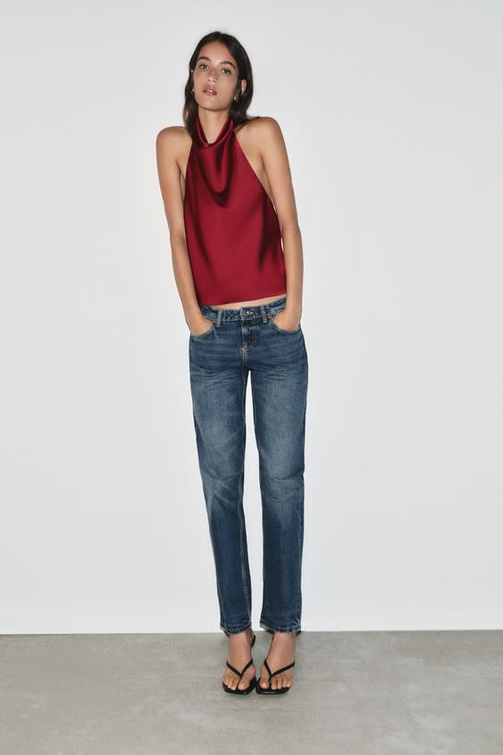 SATIN HALTER TOP | Zara US