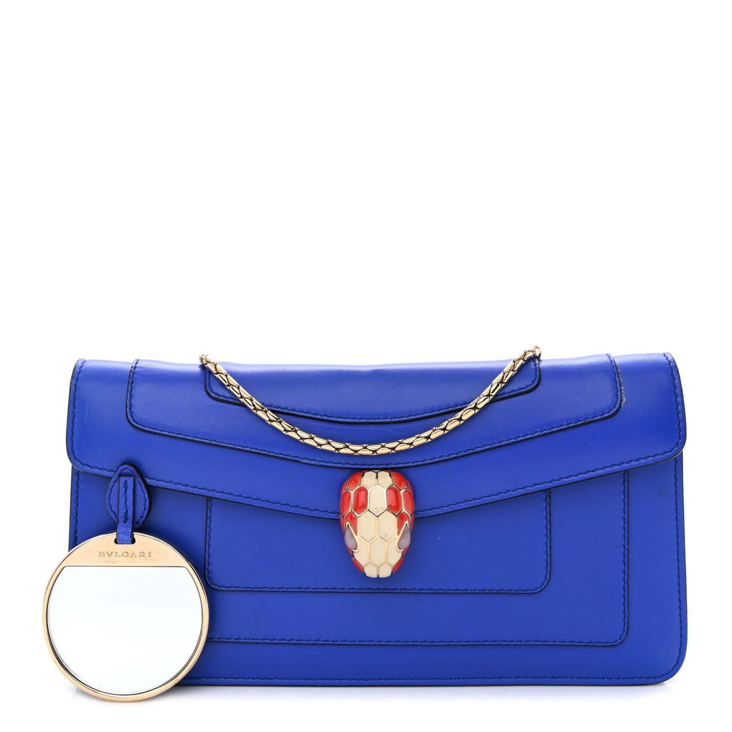 Calfskin Serpenti Forever Crossbody Bag Blue | FASHIONPHILE (US)