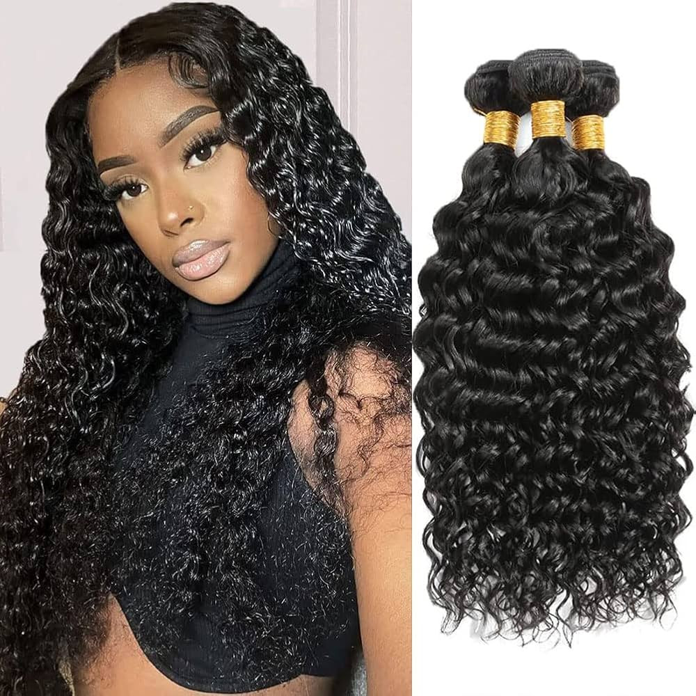 Vallbest Brazilian Water Wave Human Hair Bundles Water Curly Virgin Hair Hundles（26 28 30 Inch... | Amazon (UK)