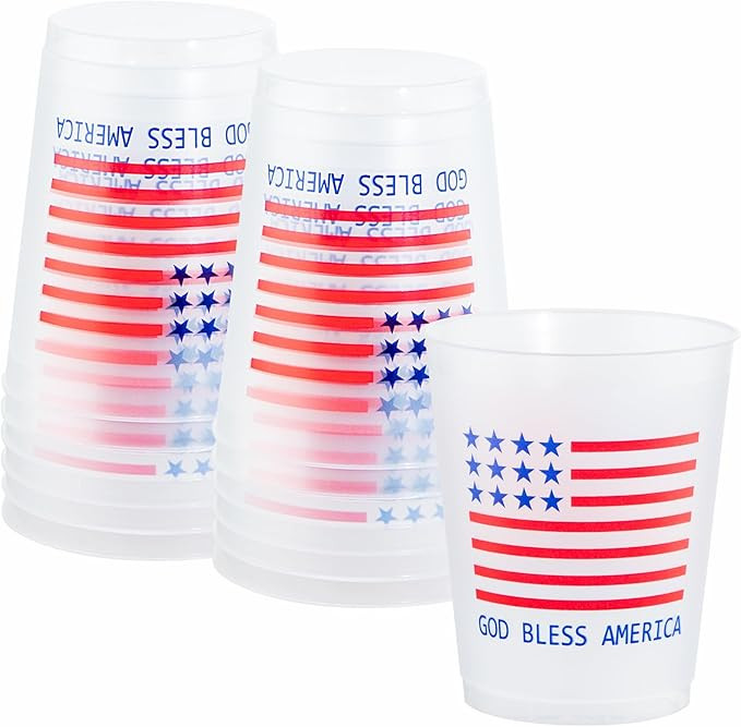 Liacere 16 PCS Independence Plastic Cups 16 oz Flag Cups-Summer Cups - Independence Day Disposabl... | Amazon (US)
