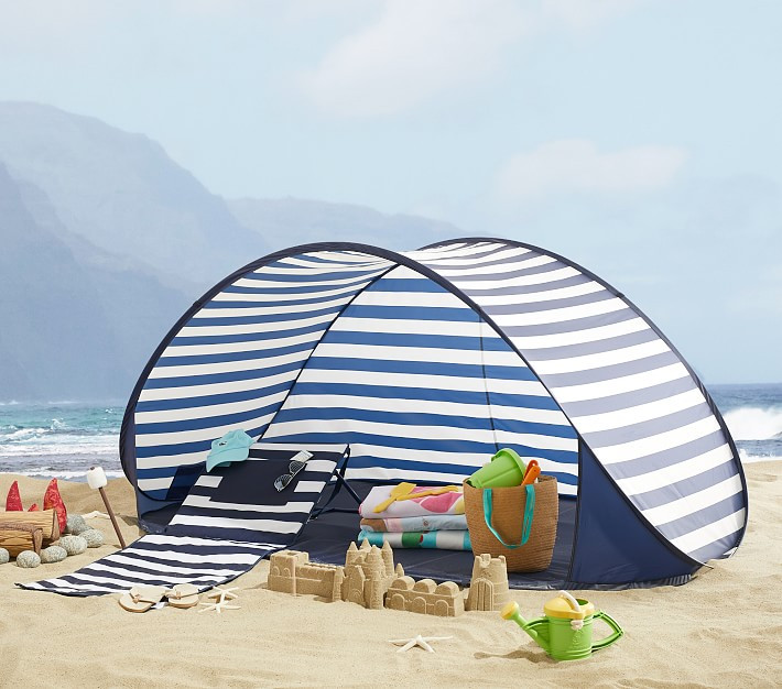 Mark &amp;amp; Graham x pbk Sunshade, Navy Rugby Stripe | Pottery Barn Kids