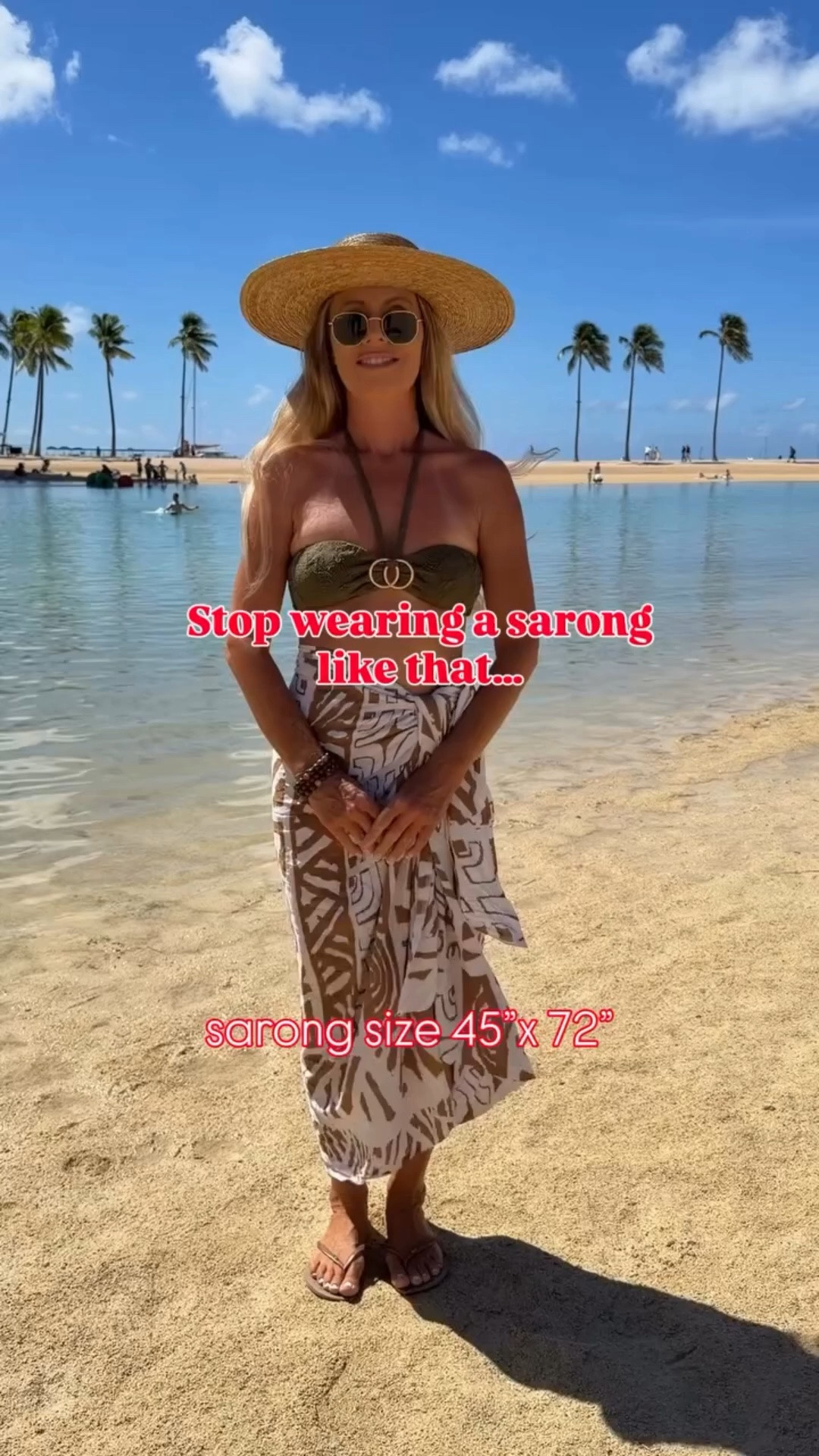 Would you wear it like that 🫣? YES or NO ? Here’s a fun DIY sarong dress that you can easily wear from beach to dinner on your next vacation! 

Say BEACH and I’ll immediately send you all outfits info 🌺🔗😘 

#sarong #vacationoutfitideas #modapraia