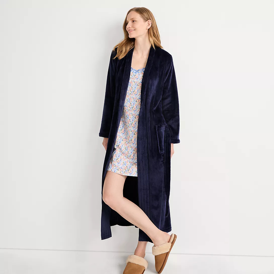 Women's Cozy Plush Long Wrap Robe | Lands' End (US)