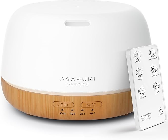 ASAKUKI Essential Oil Diffuser, 300ml Ultrasonic Aromatherapy Oil Humidifier with 7 Colors LED Li... | Amazon (US)