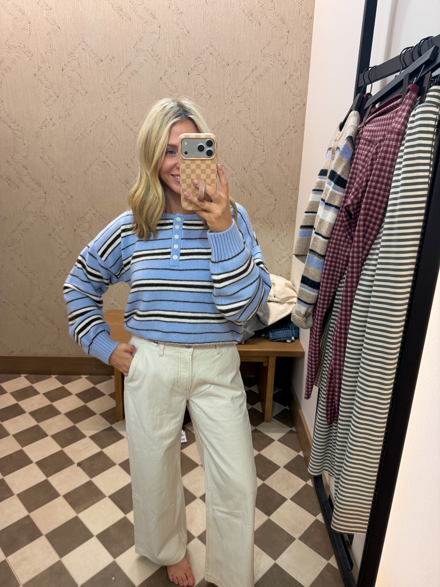 Trouser jeans and striped sweaters! Wearing a small on top, 27s for pants!

#LTKSaleAlert