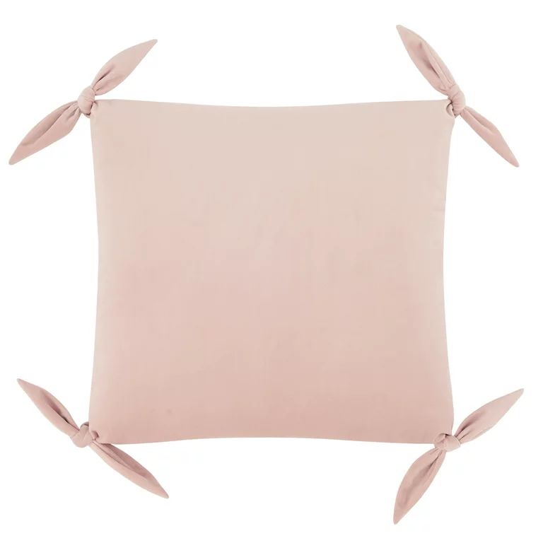 My Texas House Phillipa Solid Dutch Velvet Decorative Pillow Cover, 20" x 20", Blush | Walmart (US)