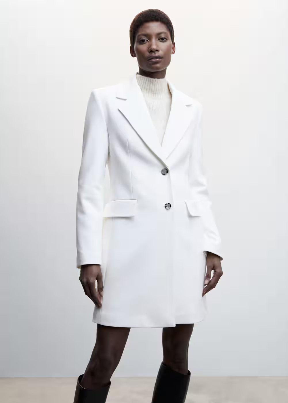 Fitted double-breasted coat | MANGO (US)