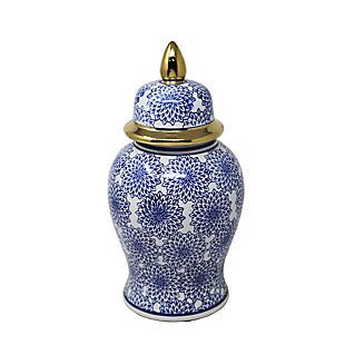 Sagebrook Home and White Temple Jar with Dalhia Flower | Ashley Homestore