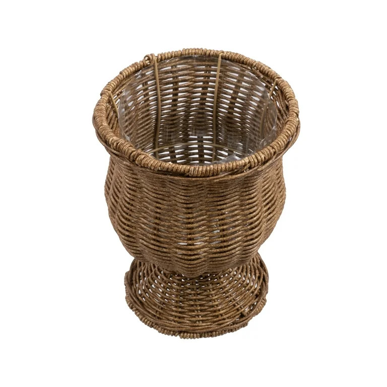 My Texas House 8 Inch Goblet Woven Planter Urn Shape, Brown | Walmart (US)