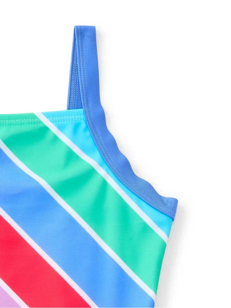 Wonder Nation Girls One Piece Swimsuit with UPF 50+, Sizes 4-18 & Plus | Walmart (US)