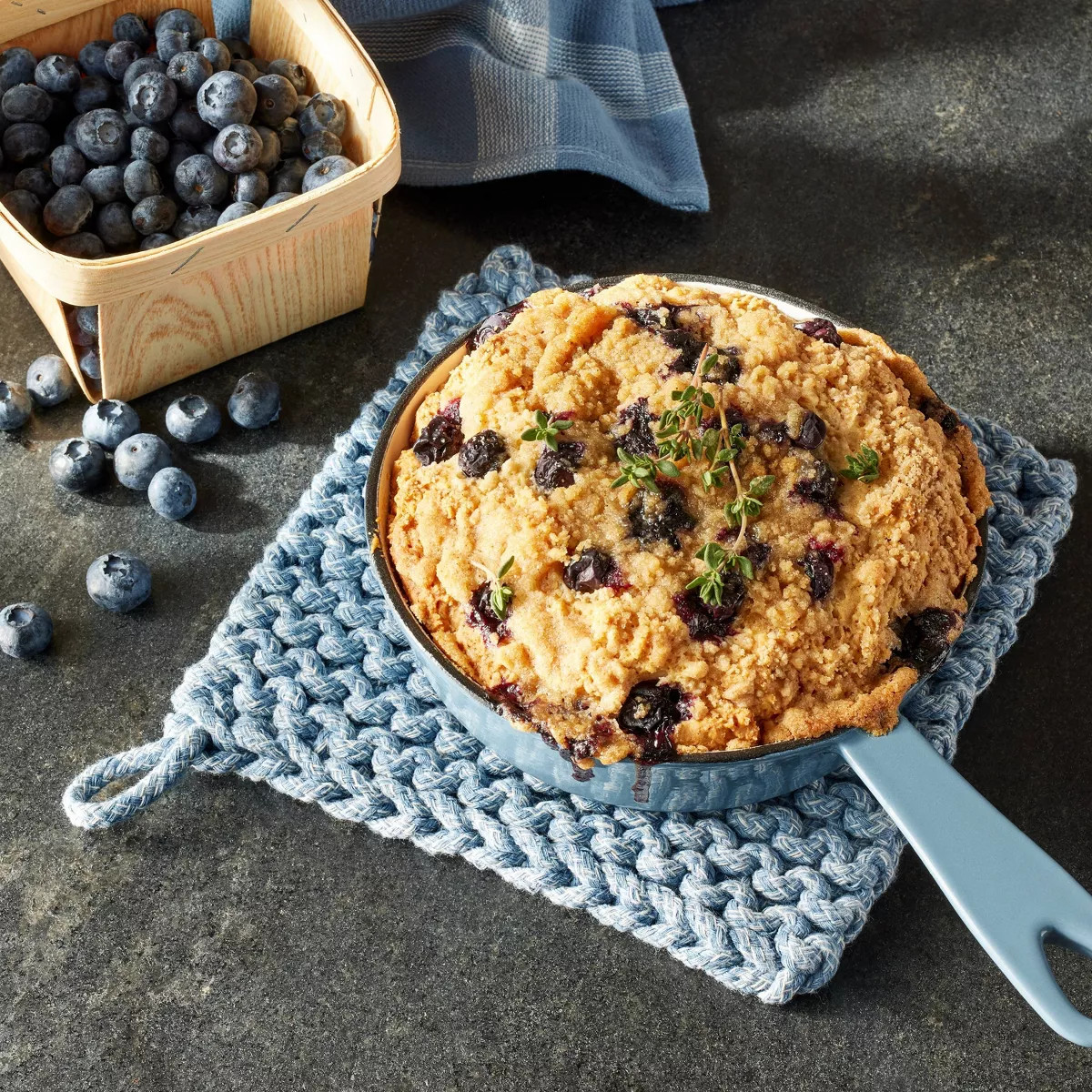 7" Rope Trivet Marled Blue - Figmint™: Reversible Pot Holder, Woven Kitchen Textile, Spot Clean | Target