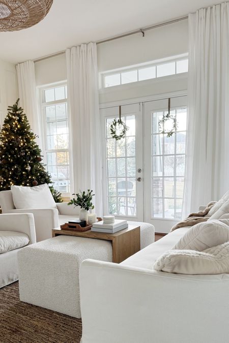 Keeping it light and simple in our living room this holiday season, with neutral Christmas decor and cozy touches 🤍

#LTKHoliday #LTKhome #LTKsalealert