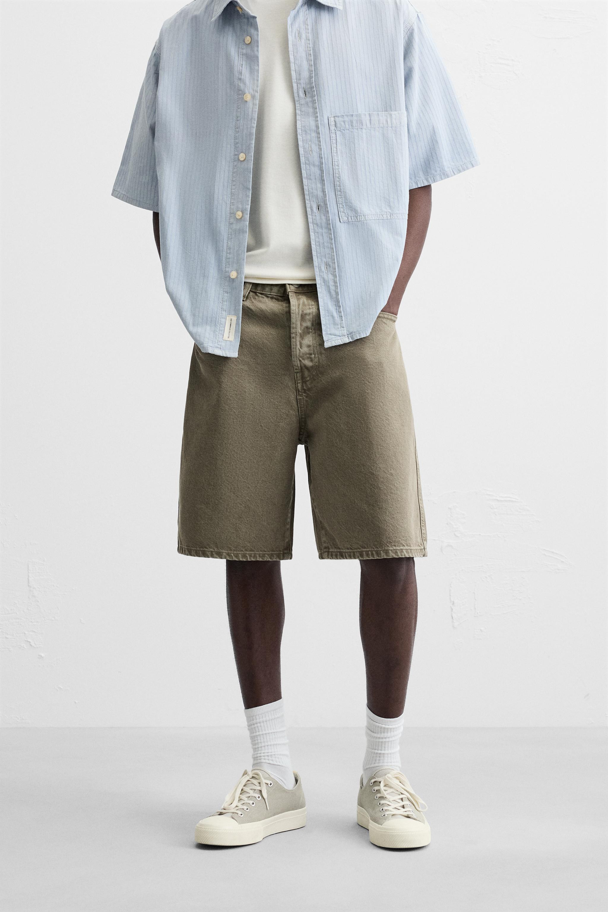 STRAIGHT FIT DENIM SHORTS | Zara US