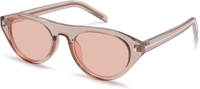 Retro Cat Eye Sunglasses for Women Men Trendy Small Oval Cateye Shades Vintage Narrow Style UV400... | Amazon (US)