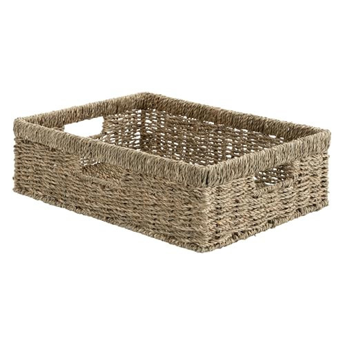 StorageWorks Pantry Baskets, Wicker Storage Baskets for Organizing, Shelves, Pantry Organizers and Storage, Seagrass, 15½"L x 11¾"W x 4 ¾"H | Amazon (US)