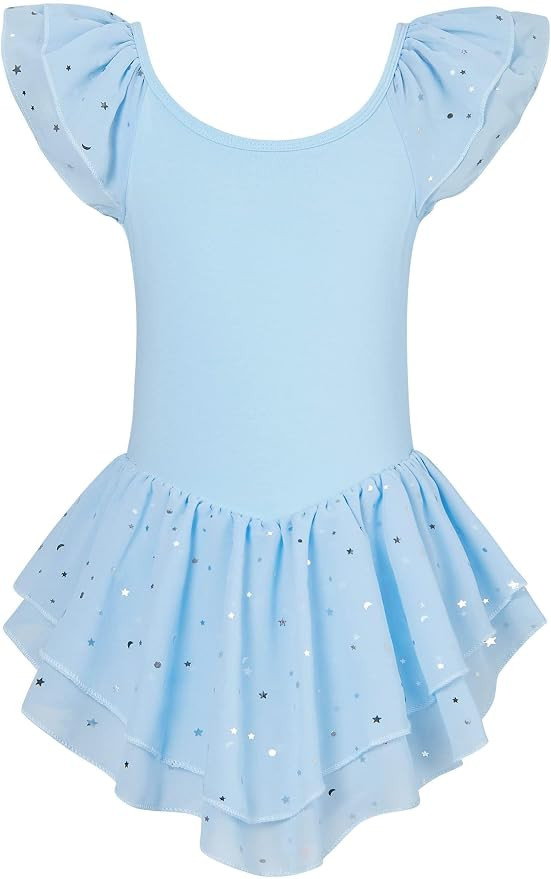Idgreatim 2-9T Toddler Girls Ballet Leotard Kids Ballerina Oufit Ruffle Sleeve Dance Dress | Amazon (US)