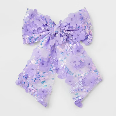Girls' Sequin Flowers Bow Barrette Clip - Cat & Jack™ Lavender | Target