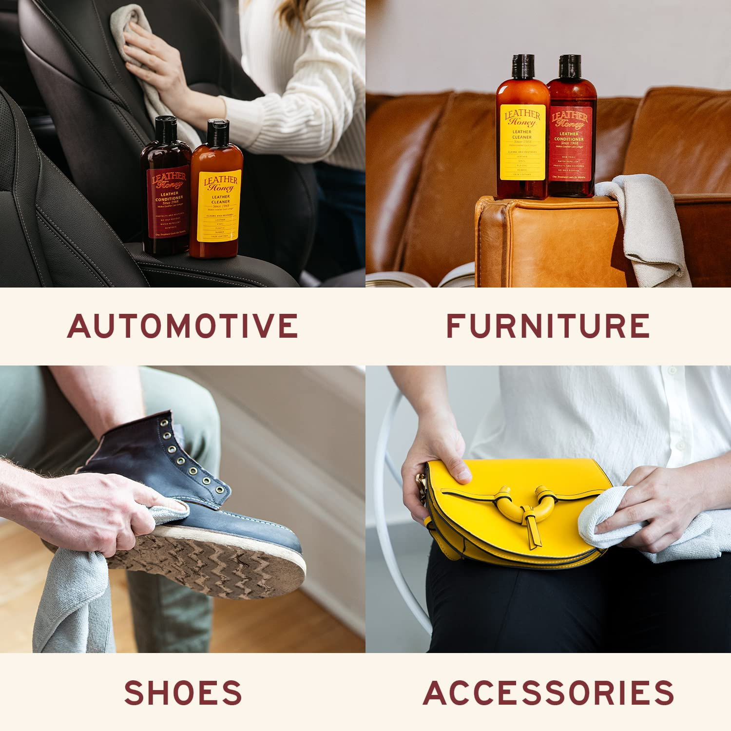 Leather Honey Leather Cleaner: Non-Toxic Leather Care Made in the USA Since 1968. Deep Cleans Lea... | Amazon (US)