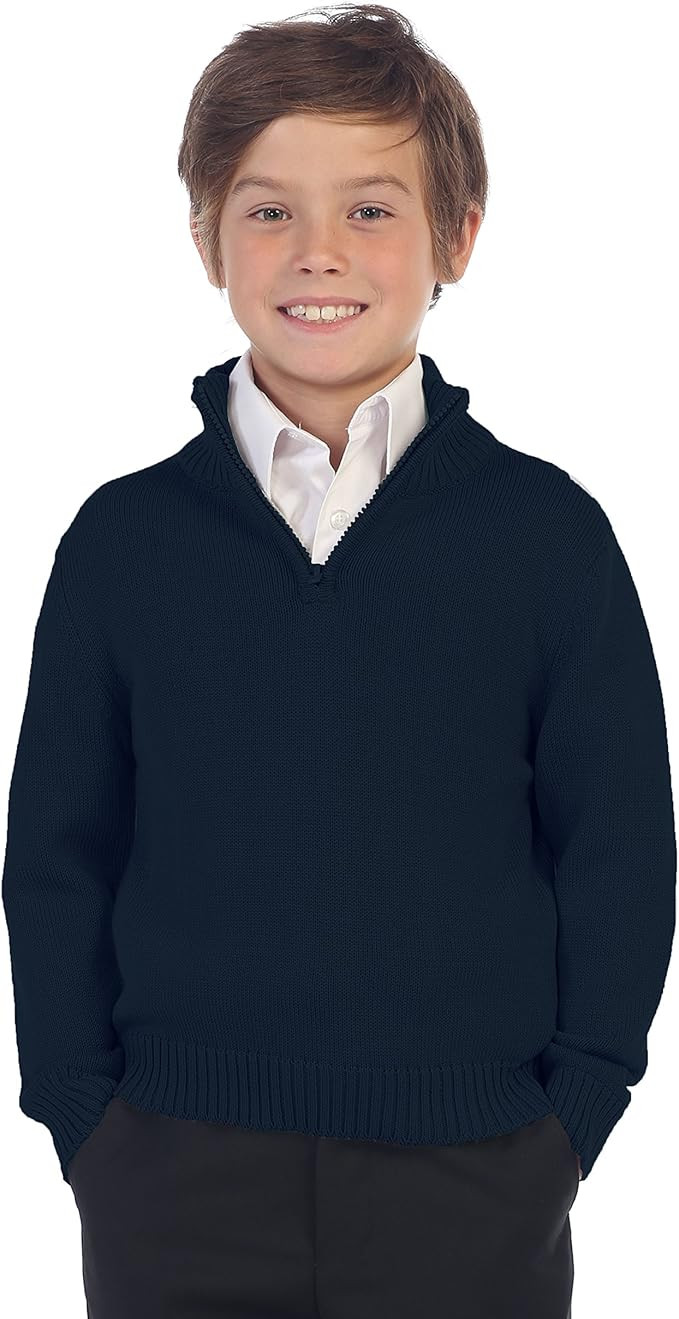 Gioberti Boy's Knitted Half Zip 100% Cotton Sweater | Amazon (US)