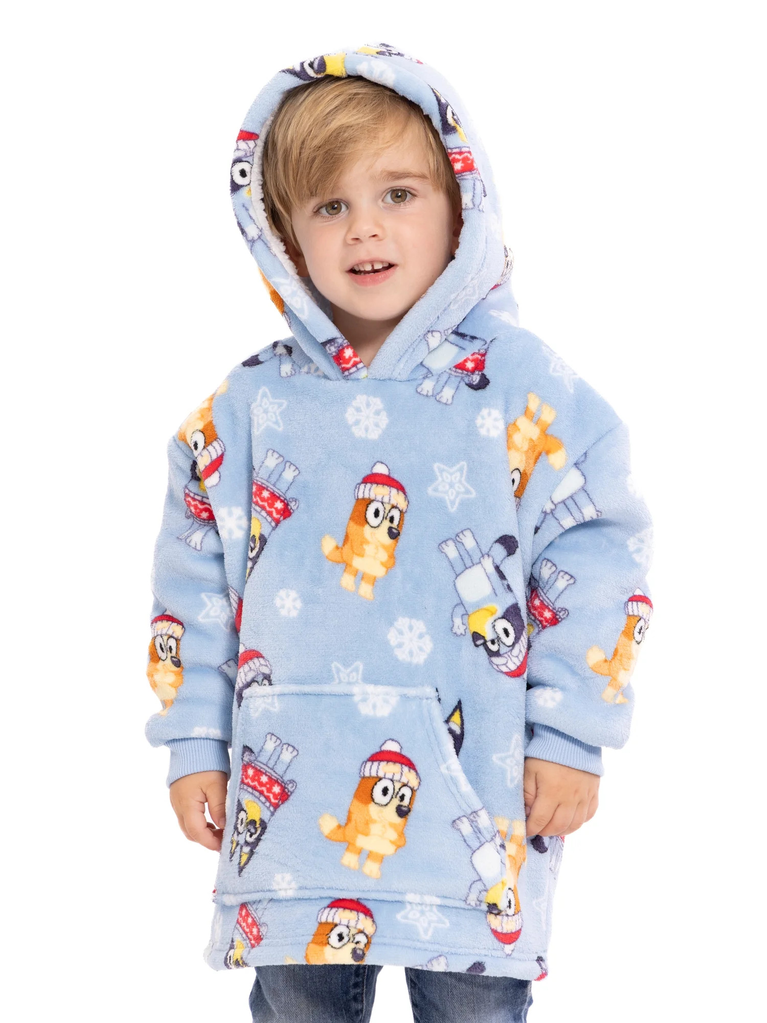 Bluey Toddler Boys Cozy Hoodie with Faux Shearling Lining, Sizes 12M-5T | Walmart (US)
