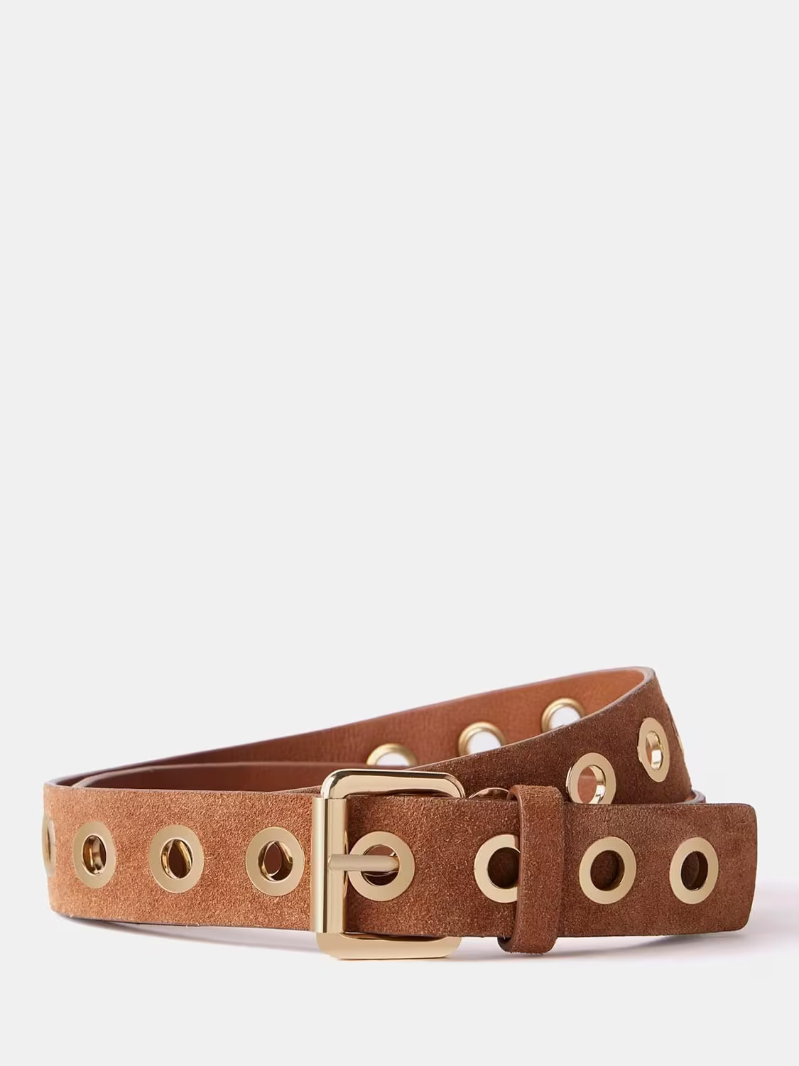 Mint VelvetEyelet Suede Belt, Brown | John Lewis (UK)