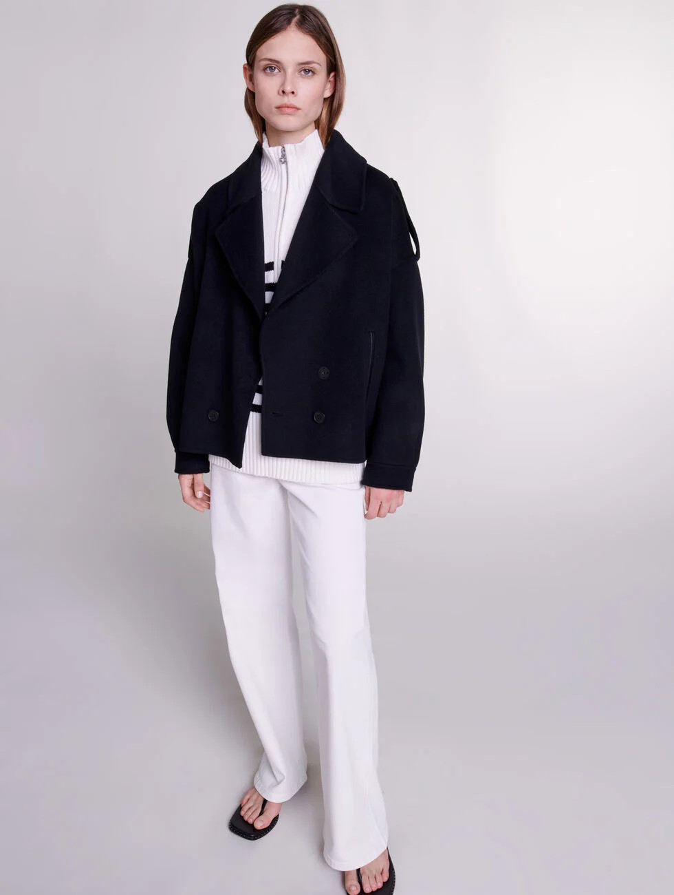 Jacket whool Black / Gray for Women | Maje | Maje US