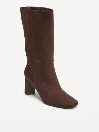Mid-Calf Square-Toe Boot for Women | Old Navy (US)