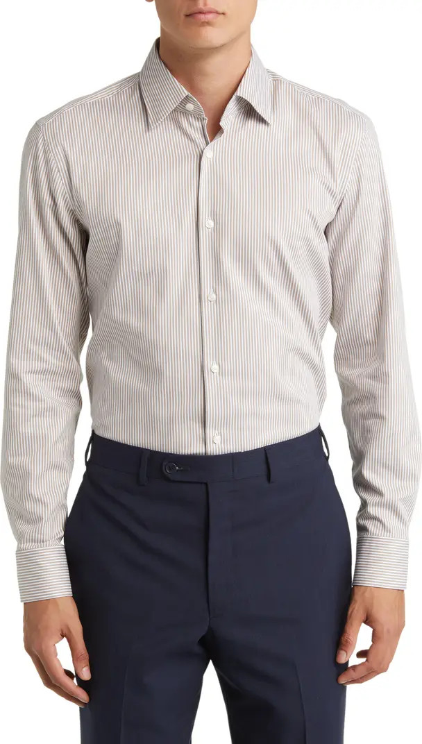 Hank Kent Stripe Slim Fit Stretch Dress Shirt | Nordstrom Rack