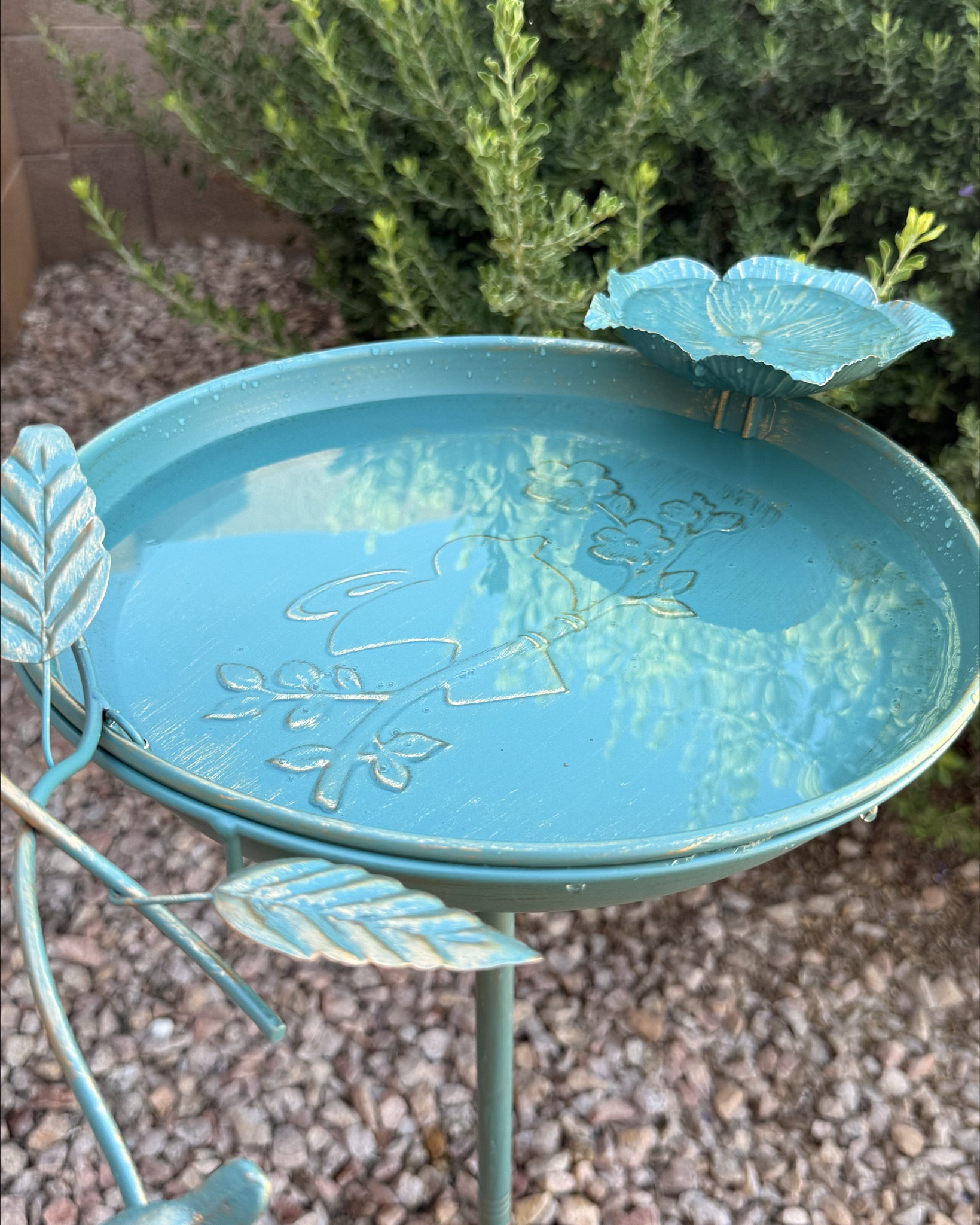 Patio/backyard find from Amazon! Distressed Turquoise bird bath, on sale too 👌🏻. 

#LTKSeasonal #LTKdayinmylife #LTKHome