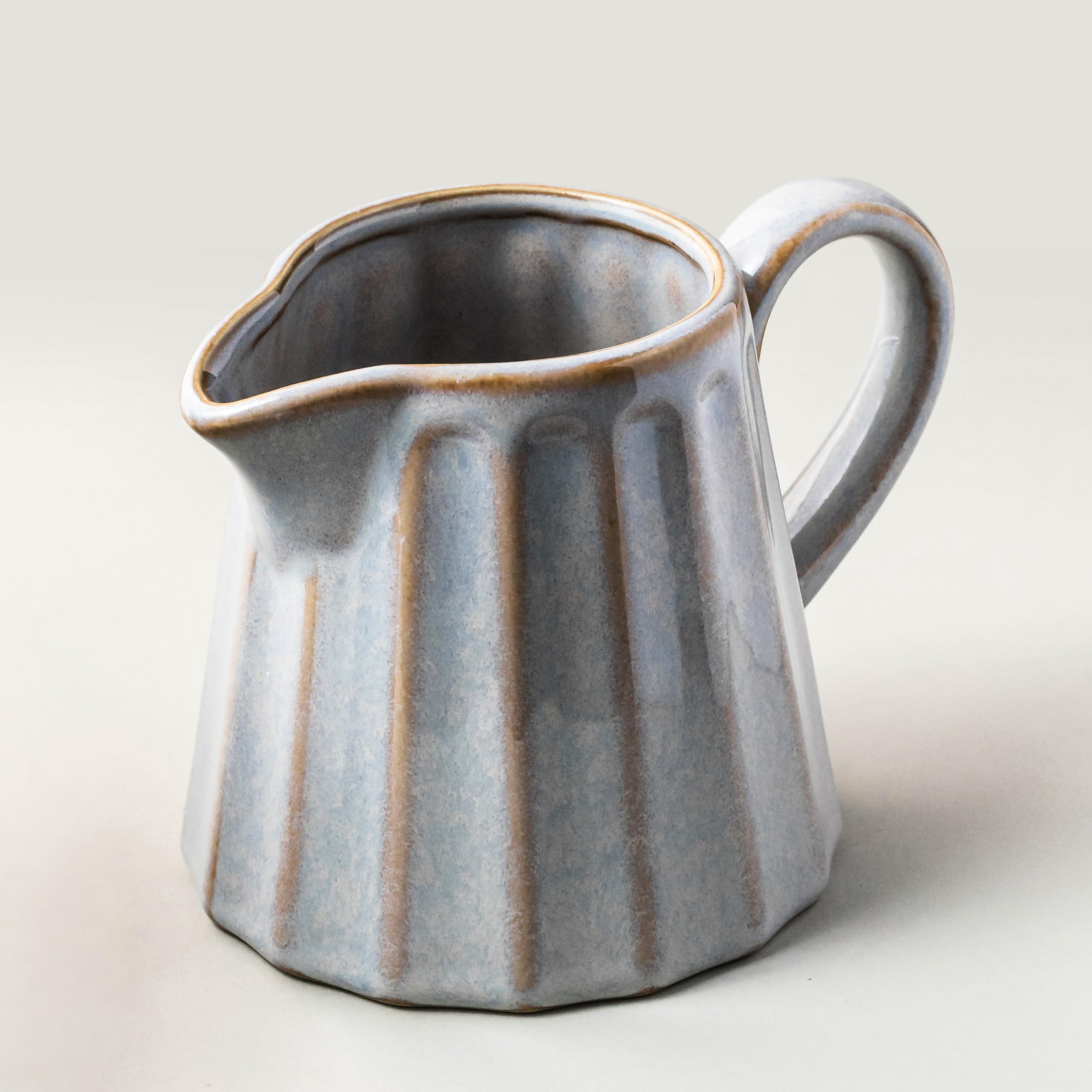 Ceramic Creamer Pitcher,17 Oz Coffee Creamer Container with Handle, Small Milk Pitcher Pourer for... | Amazon (US)