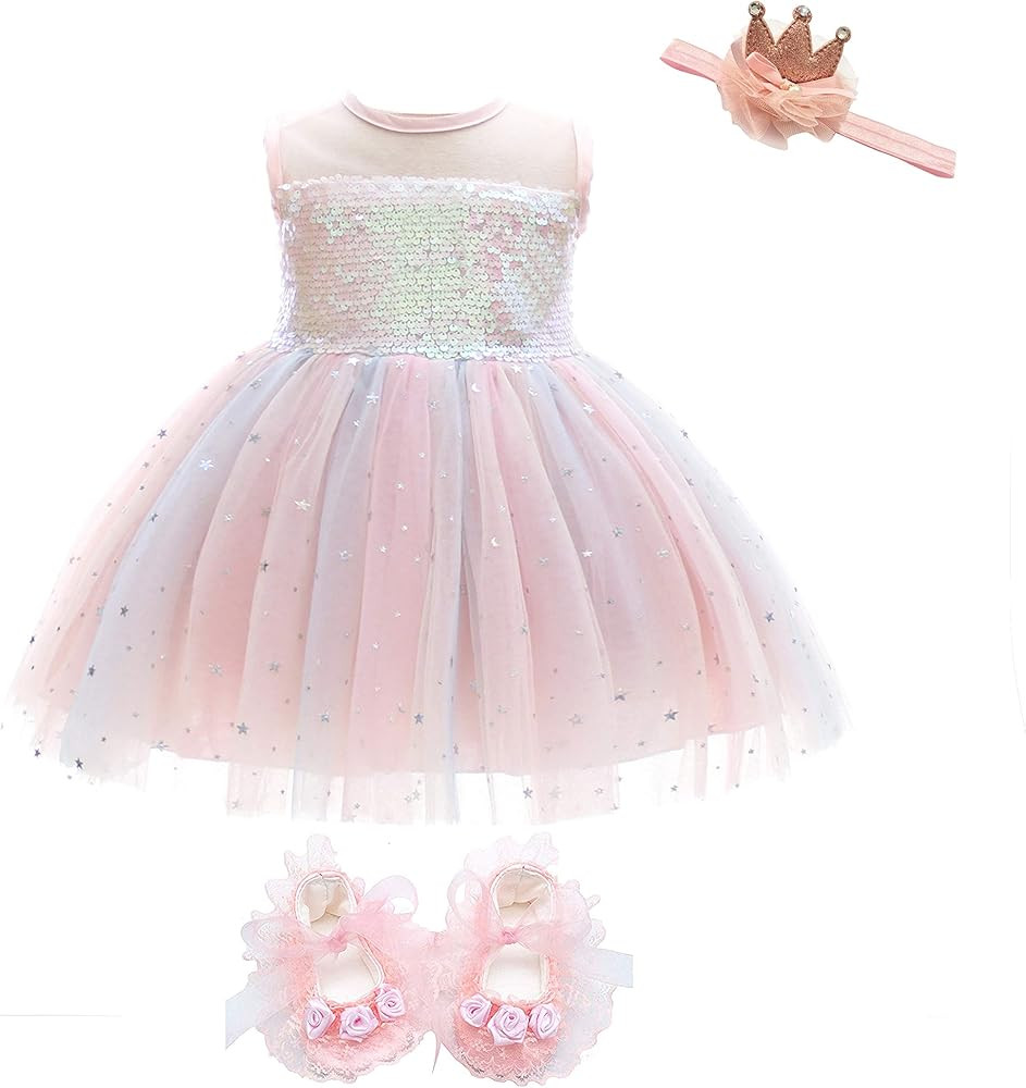 Weileenice Girls Kids Tulle Flower Dress Baby Girl Princess Christmas Pageant Birthday Party Dres... | Amazon (US)