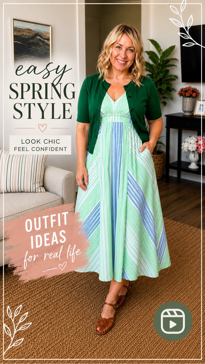 Easy spring style 🌿✨
This dress + cardigan combo is one of those effortless outfits that makes you feel put together without trying too hard. Comfortable, feminine, and perfect for real life 🤍