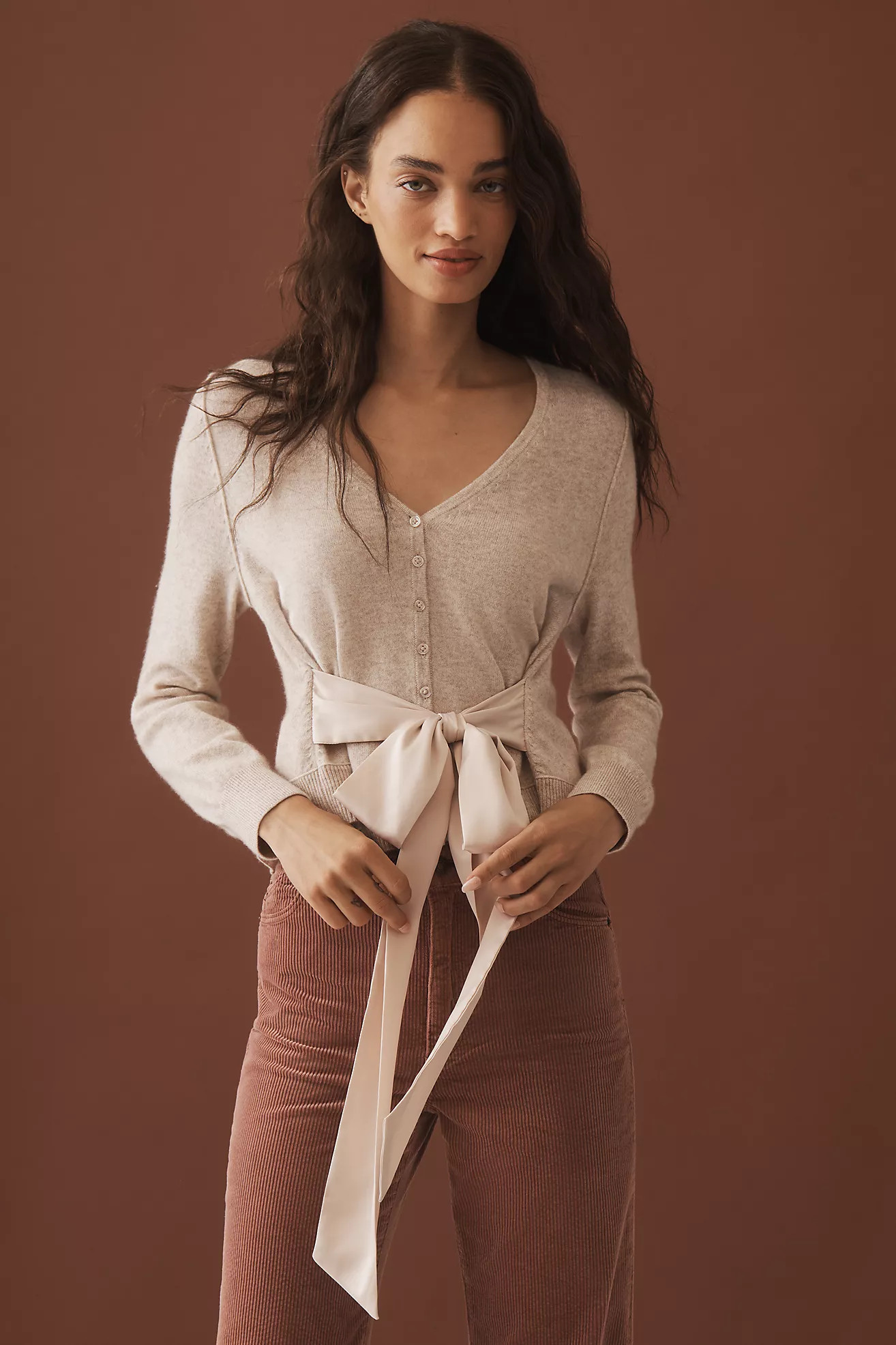 By Anthropologie Belted Wool Cashmere Cardigan Sweater | Anthropologie (US)