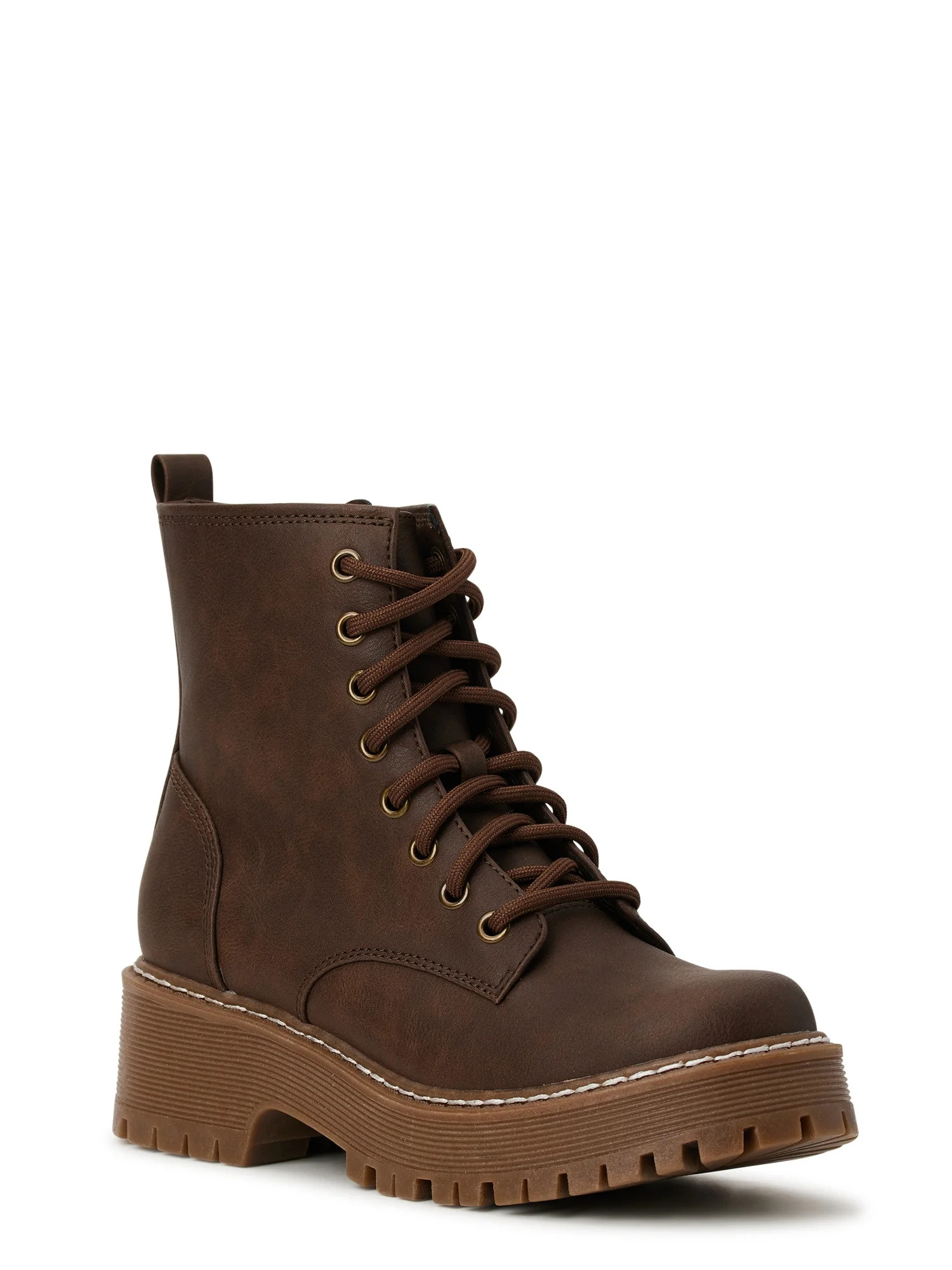 No Boundaries Women's Lug Sole Combat Boots - Walmart.com | Walmart (US)