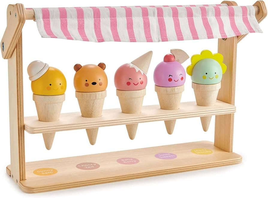 Tender Leaf Toys - Scoops and Smiles - Ice Cream Toy Shop with 5 Solid Wood Pretend Play Set for ... | Amazon (US)