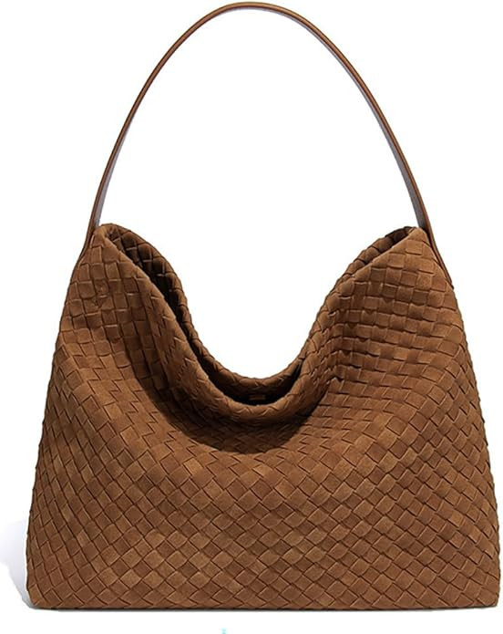 Slouchy Suede Woven Hobo Bags Women Trendy Suede Purse Crossbody Crescent Shoulder Satchel Bag To... | Amazon (US)