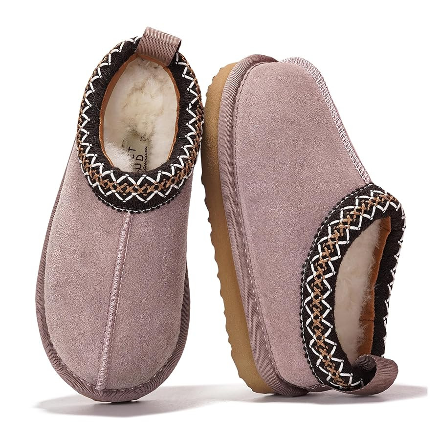 Project Cloud Genuine Leather & Australian Shearling Slippers for Kids - Memory Foam Fuzzy & Non-... | Amazon (US)