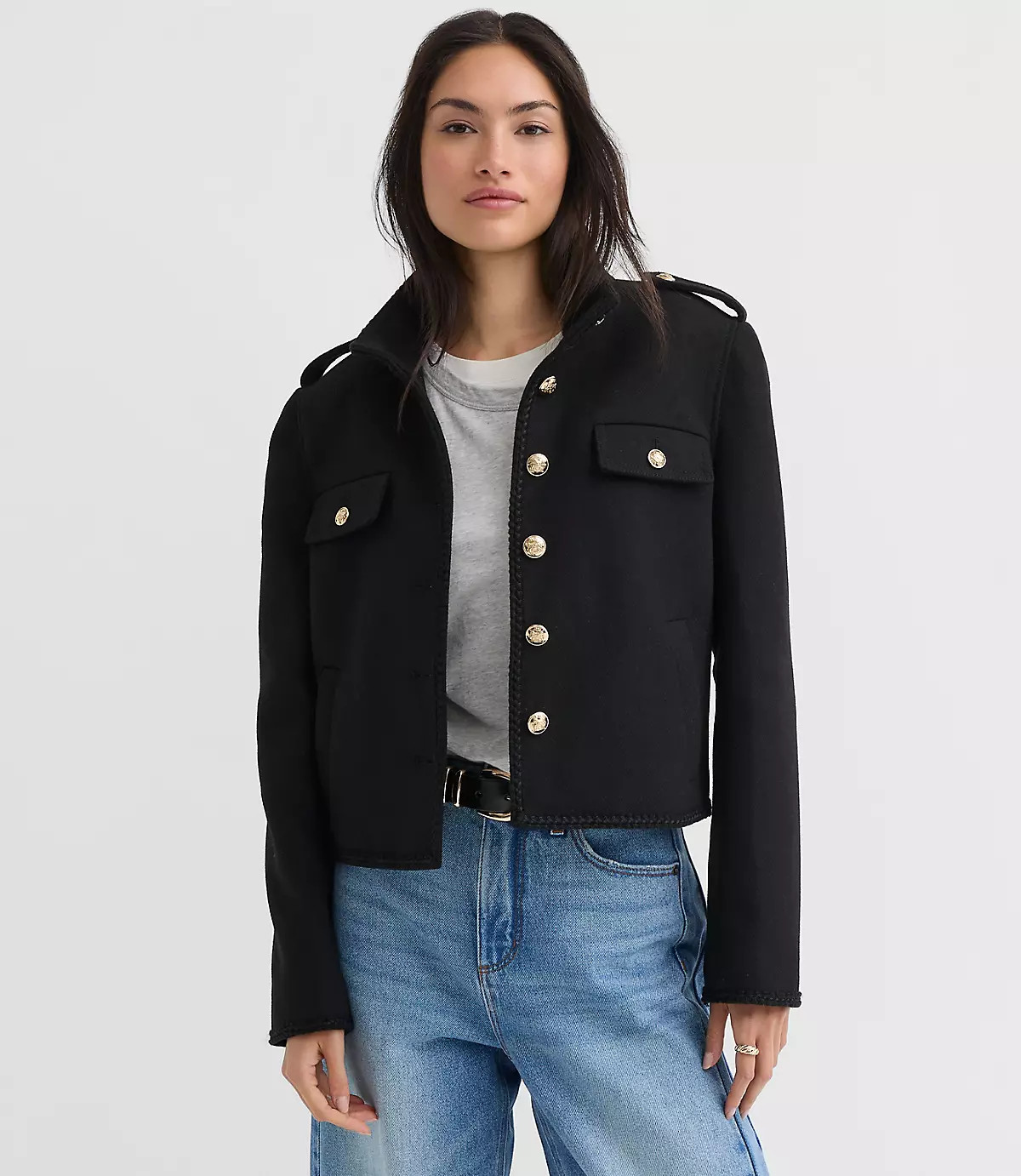 Braided Trim Cadet Jacket | LOFT