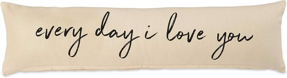 Mud Pie Every Day I Love You Wedding Cotton Accent Lumbar Pillow Decorative Pillow, White, Grey | Amazon (US)