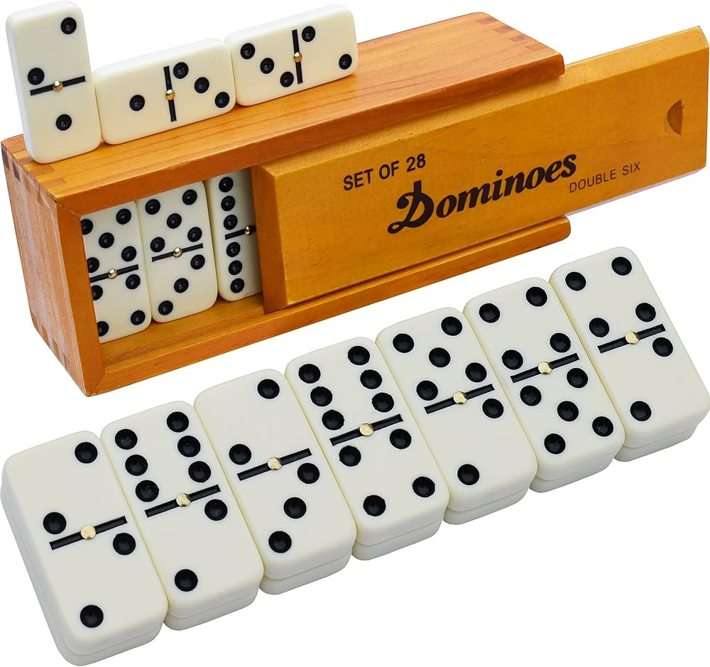 Queensell Dominos Set for Adults – Dominoes - Classic Board Games, Double 6 Dominoes Family Gam... | Amazon (US)