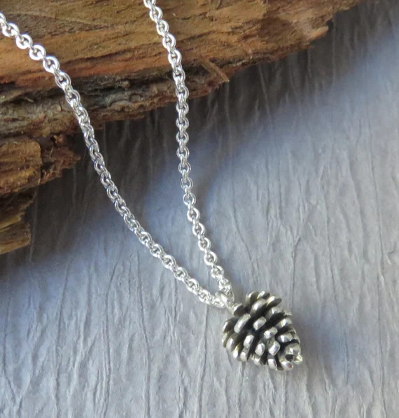 Pine Cone Necklace, sterling silver, large pinecone, rustic jewelry, silver pinecone necklace, gi... | Etsy (US)