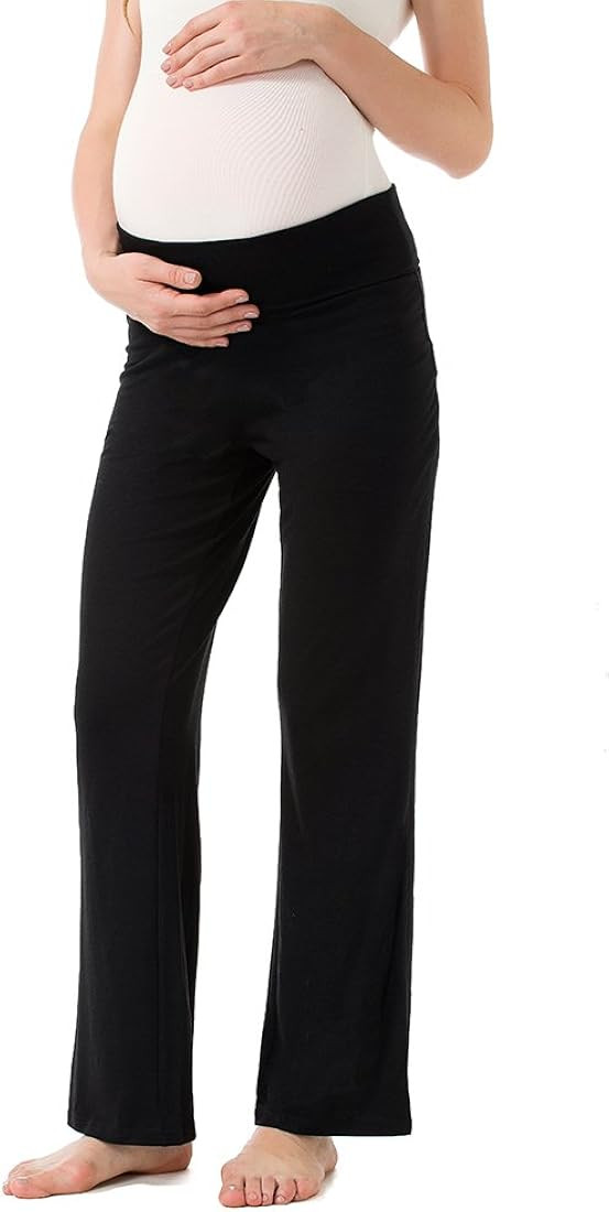 Ecavus Women's Maternity Wide/Straight Versatile Comfy Palazzo Lounge Pants Stretch Pregnancy Trouse | Amazon (US)