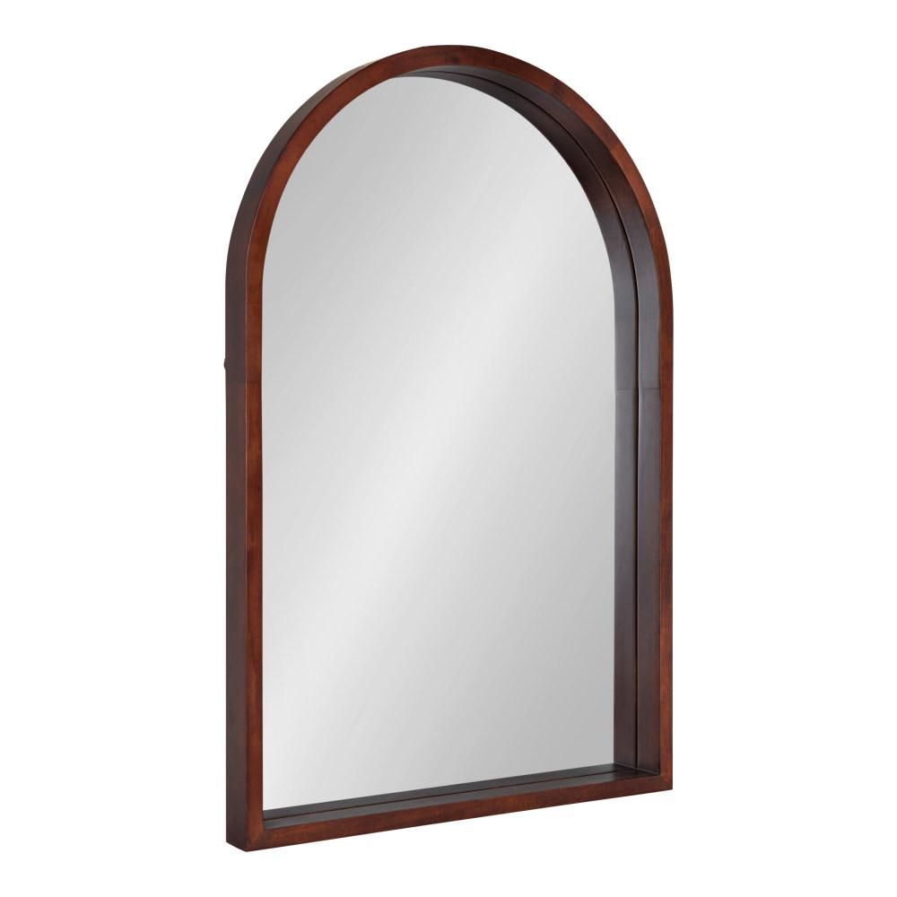 Medium Arch Walnut Brown Classic Mirror (36 in. H x 24 in. W) | The Home Depot