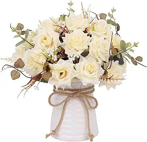 YILIYAJIA Table Centerpieces Dinning Fake Flowers in Vase Ceramics,Artificial Flowers,Halloween F... | Amazon (US)