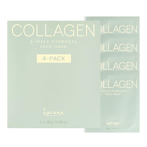 Karuna Skin - COLLAGEN Face Mask Sheets, Hydrogel 2-Piece Facial Mask, Age-Defying, Hydrating, Rejuvenating & Moisturizing Skin Care Essential That Targets Fine Lines & Wrinkles, 4 Packs | Amazon (US)
