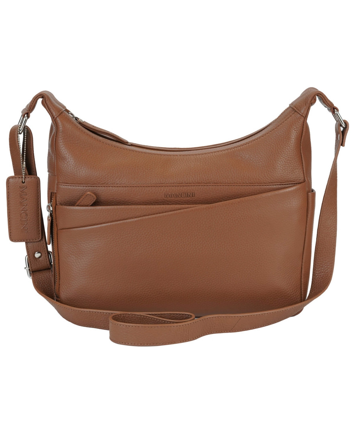 Mancini Pebble June Leather Crossbody Handbag - Camel | Macy's