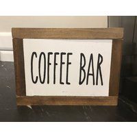Coffee Bar | Framed Wood Sign Farmhouse Rae Dunn Kitchen Decor Coffee Bar Barister Art | Etsy (US)