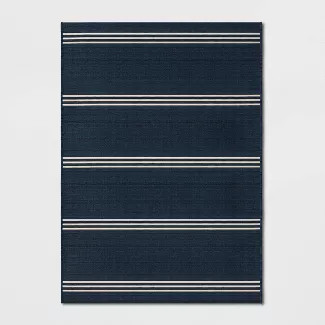 Stripe Outdoor Rug Navy - Threshold™ | Target