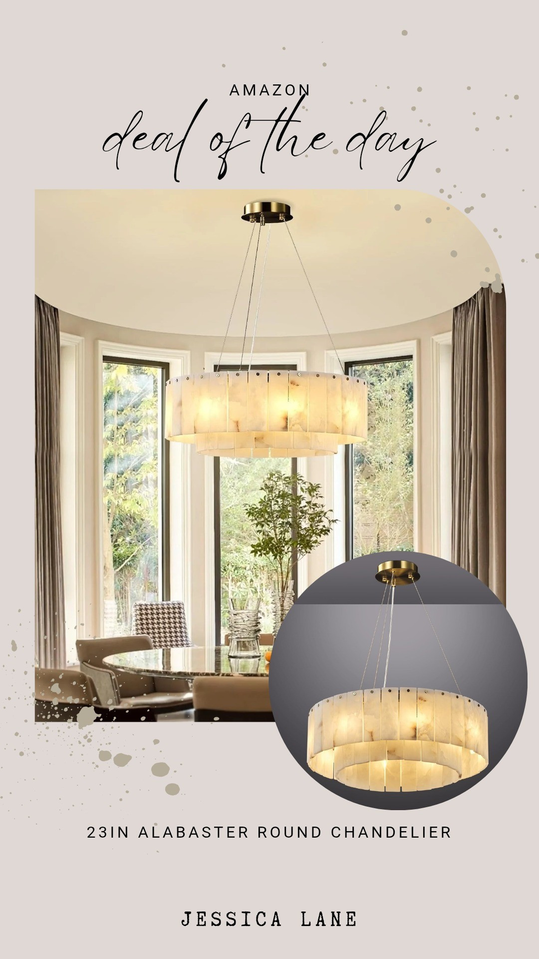 Elevate your dining room with this stunning 23-inch alabaster round chandelier. The soft glow and natural stone texture create a luxurious focal point.#lighting #homedecor #luxuryliving #amazonhome

#LTKSaleAlert #LTKHome
