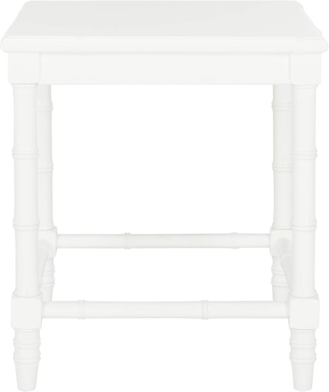Safavieh Home Liviah Coastal White Bamboo Style Accent Table | Amazon (US)